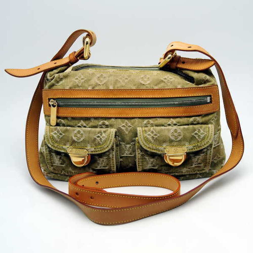 Louis Vuitton Monogram Denim Baggy Denim Riken Khaki Green Long Strap